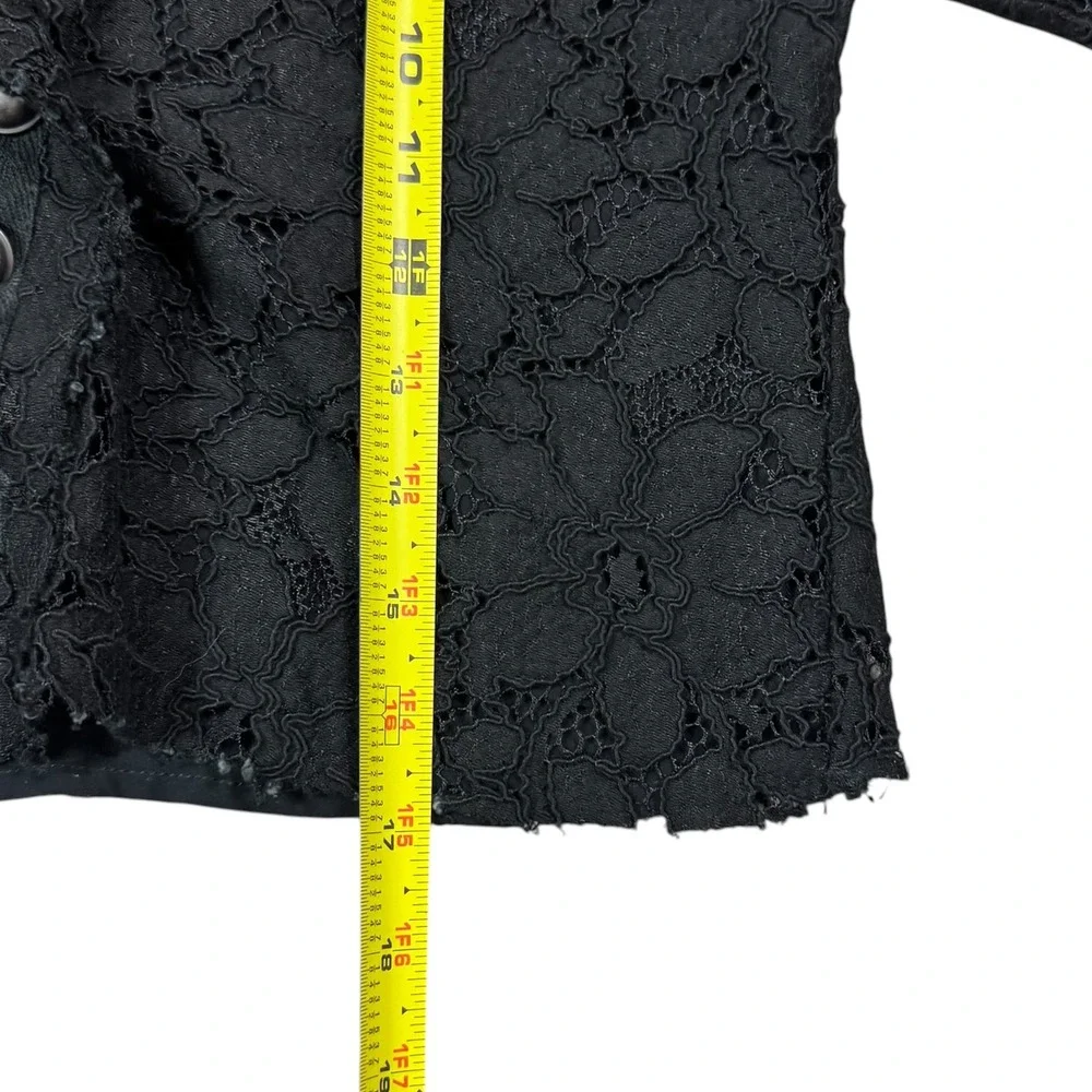 Free‎ People Lined Lace Amelia Floral Black Cropped Lace Jacket Women's Small